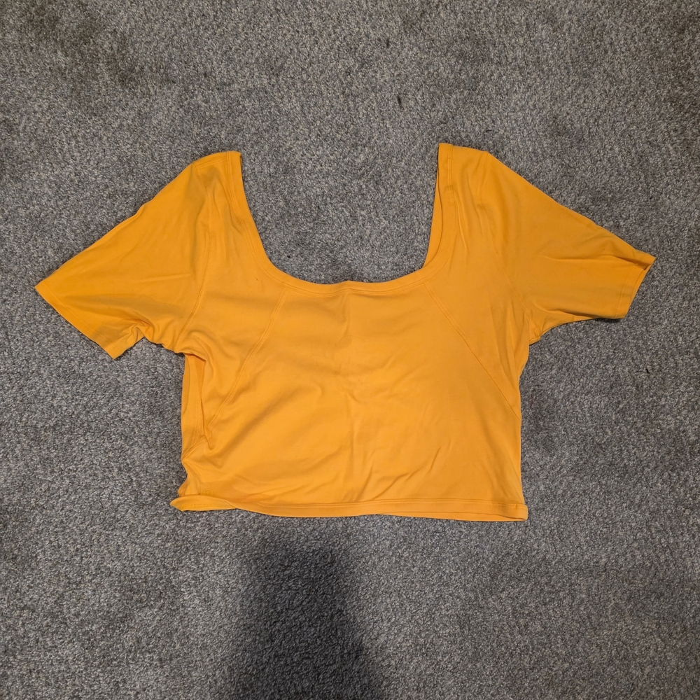 Lululemon Athletica Bright Orange Crop Top